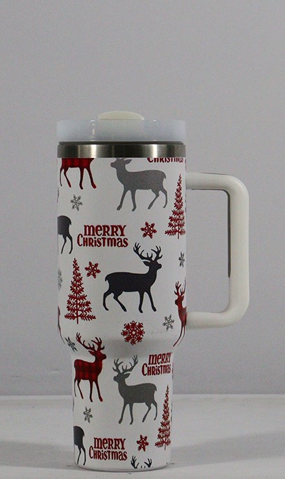 Nutcracker 40oz Cup with Handle, Christmas 40oz Tumbler, Reindeer
