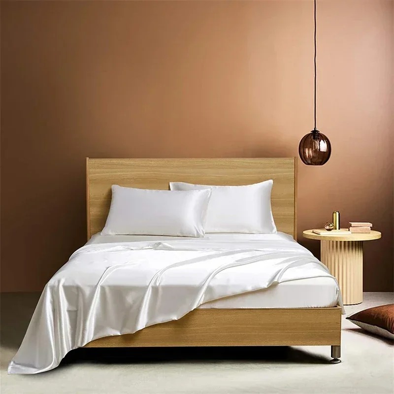 100% Momme Four-piece Set Of Luxury Silk Bedding Sheets and Fitted Sheets - Picture 14 of 15