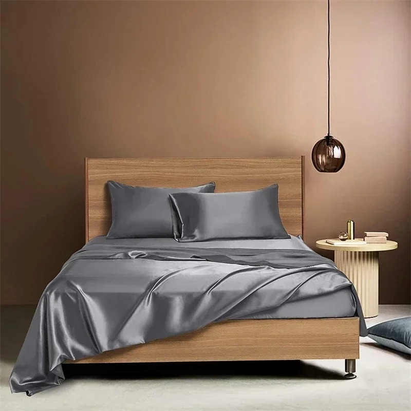100% Momme Four-piece Set Of Luxury Silk Bedding Sheets and Fitted Sheets - Picture 7 of 15