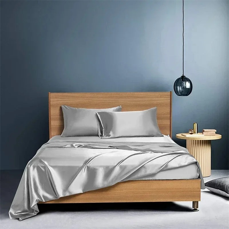 100% Momme Four-piece Set Of Luxury Silk Bedding Sheets and Fitted Sheets - Picture 11 of 15