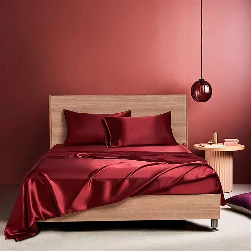100% Momme Four-piece Set Of Luxury Silk Bedding Sheets and Fitted Sheets - Picture 15 of 15