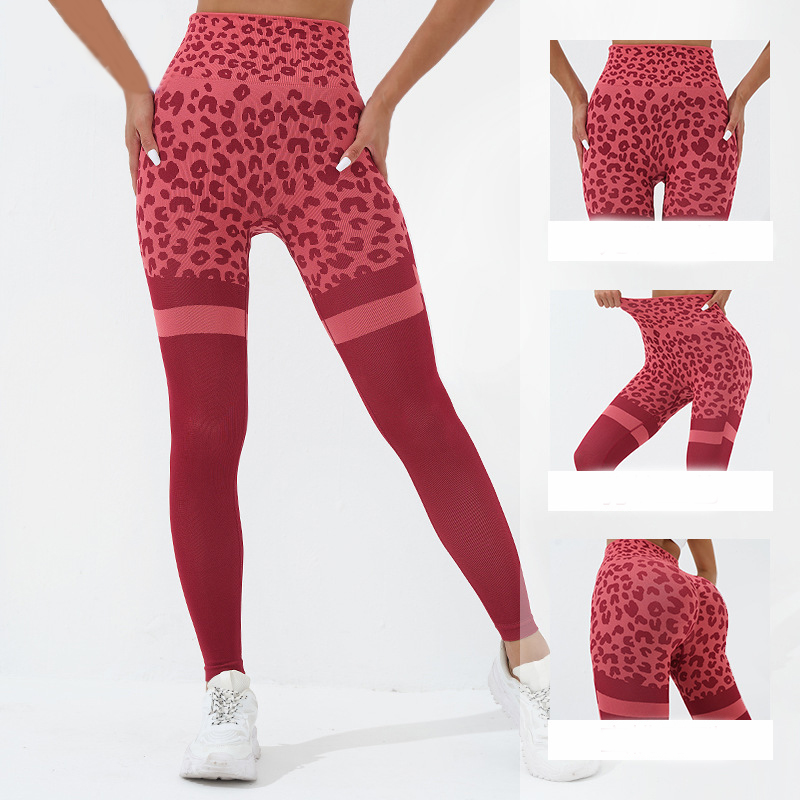 High Waisted Leopard Print Leopard Print Gym Leggings For Women
