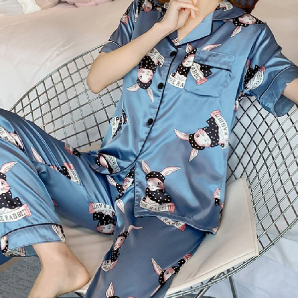 Kurzärmelige FOR RESTLESS SLEEPERS Pyjama Nachtwäsche - Damenmode - Bild 5 von 5