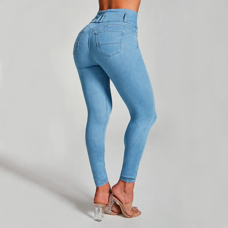 Spring Tight-Fitting High-Waisted Pants High-Elasticity Lifting Hip Denim  Jeans - China Jeans and Denim Pants price