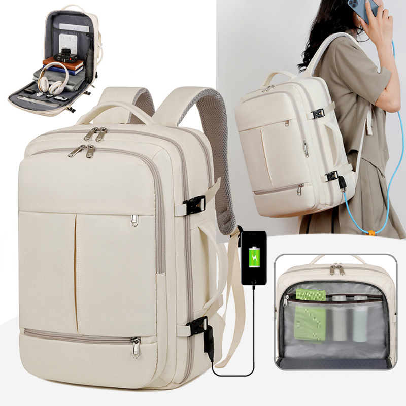 Large Capacity Backpack For Women Men Multiple Pockets And Zippers Versatile Computer Bags Business Travel Backpack - CJdropshipping